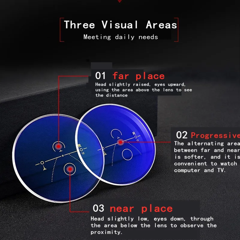 Multifocal Progressive Reading Glasses Men Women Anti Blue UV Protect EyesGlasses Half Frame Automatic Adjustment Eyewear