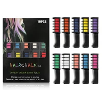 10 Color/Box Colorful Hair Comb,Hair Dye Brush,Disposable Hair Dye Chalk Colors Dye Stick,Suitable For Masquerade,Party,YL-010