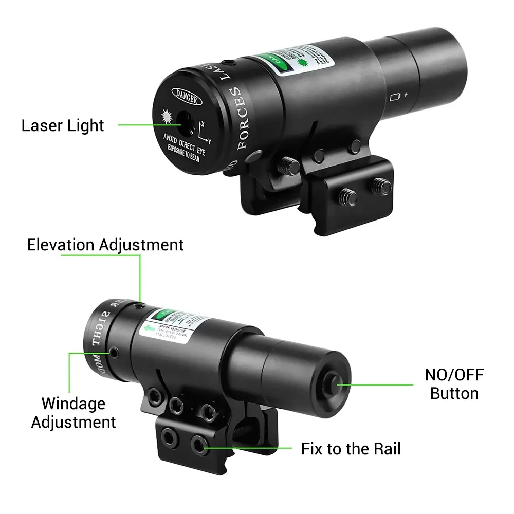 Tactical Red Dot Laser Sight Compact Red Laser Sights with Rail Mount for 11mm/20mm Rifle Pistol Airsoft with Batteries