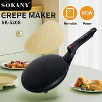 Houselin Electric Crepe Maker,Cooks Roti, Tortillas & Pancakes,Automatic Temperature Control,Cool Touch Handle 2