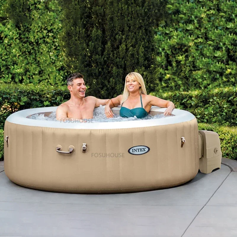 Inflatable Spa Baths and Sauna Nordic Massage Bathtub WhirlpoolHousehold Bathtub Portable Whirlpool Folding