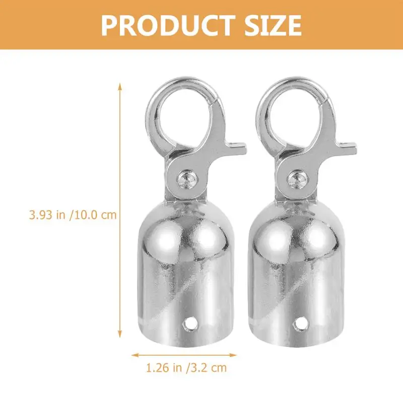 2 Stück Seilendkappen 20mm Mit Karabinerhaken - Edelstahl Endstopper Für Terrassengeländer