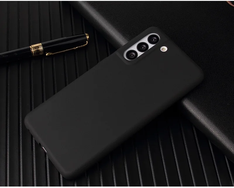 Sleek Black Matte Silicone TPU Phone Case - Durable and Stylish Back Cover