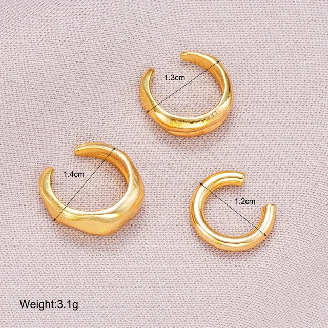 Kirsten 3 Pair Vintage C-Shaped Clip Earrings Set 4