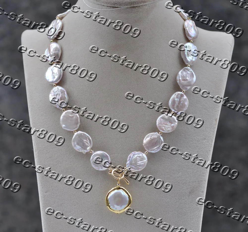 

Подвеска для ожерелья из пресноводного жемчуга с белой монеткой, 17 мм, Z11527