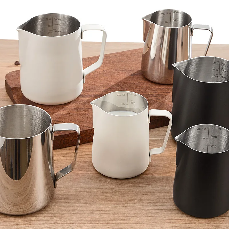 Milk Frothing Jug Milk Frother Jug 350/600ml Stainless Steel V-Mouth Milk Frothing Pitcher Foam Milk Jug Coffee Utensils Barista Craft Bubble Jar Family Caf&eacute;