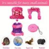 2pcs/set Hamster Harness And Leash Walking Set, Small Pet Clothes With Bow Bells, Safe And Comfortable Padded Vest, Hamster Stri 6