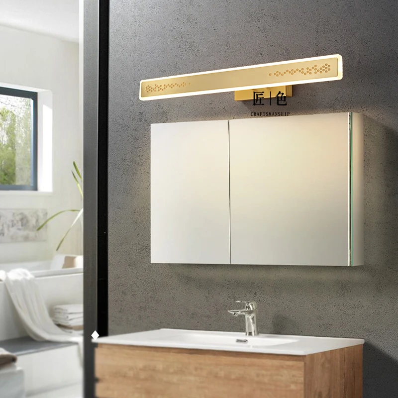 All copper retro American minimalist photo lamp, postmodern designer minimalist bathroom mirror cabinet lamp