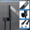 Shower Faucet Set Matte Black Shower System, with 10 inch Shower Head and Handheld Spray Rain, 2 in 1 Wall Mounted 4