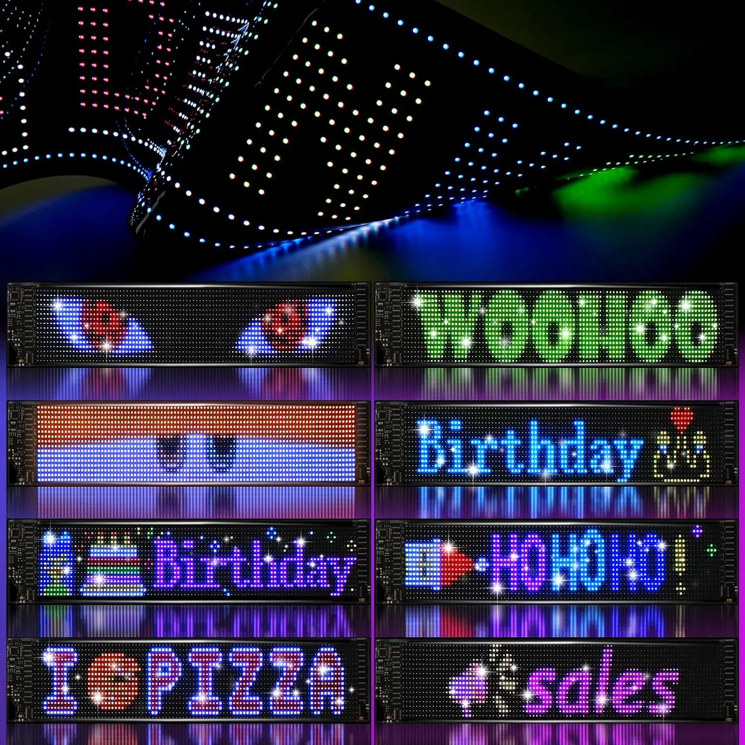 Scrolling LED Sign Programmable LED Scrolling Sign Control DIY Text Pattern Animation LED Digital Sign Store Window Advertising