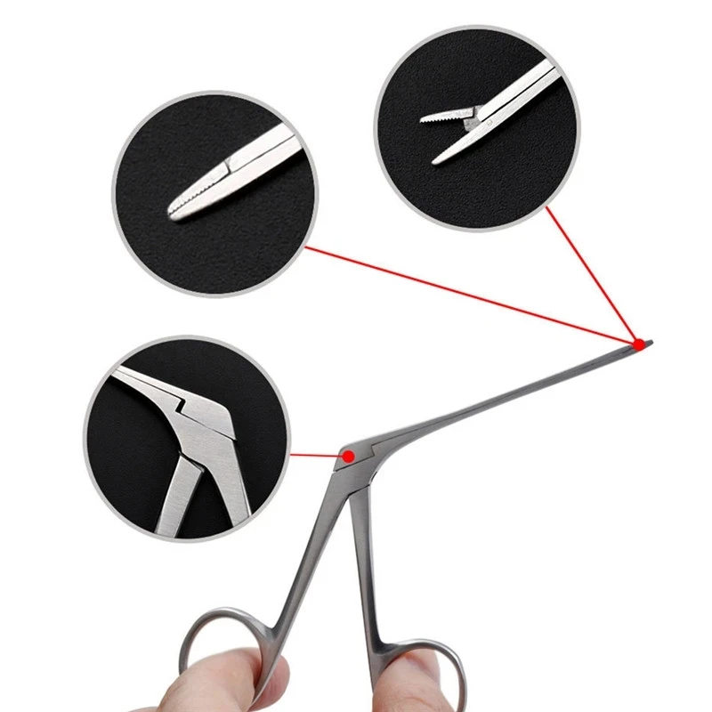 Medical Ear Wax Endoscope Earwax Cleaning Remover Tong Hartmann Micro Alligator Crocodile Forceps Nose Cleaner Clip TweezersTool 2