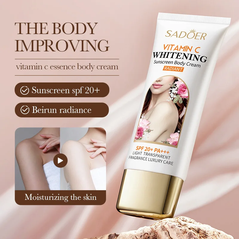 Vitamin C Body Plain Cream Sunscreen Whitening Body Lotion Red Pomegranate Isolation and Protection Spray