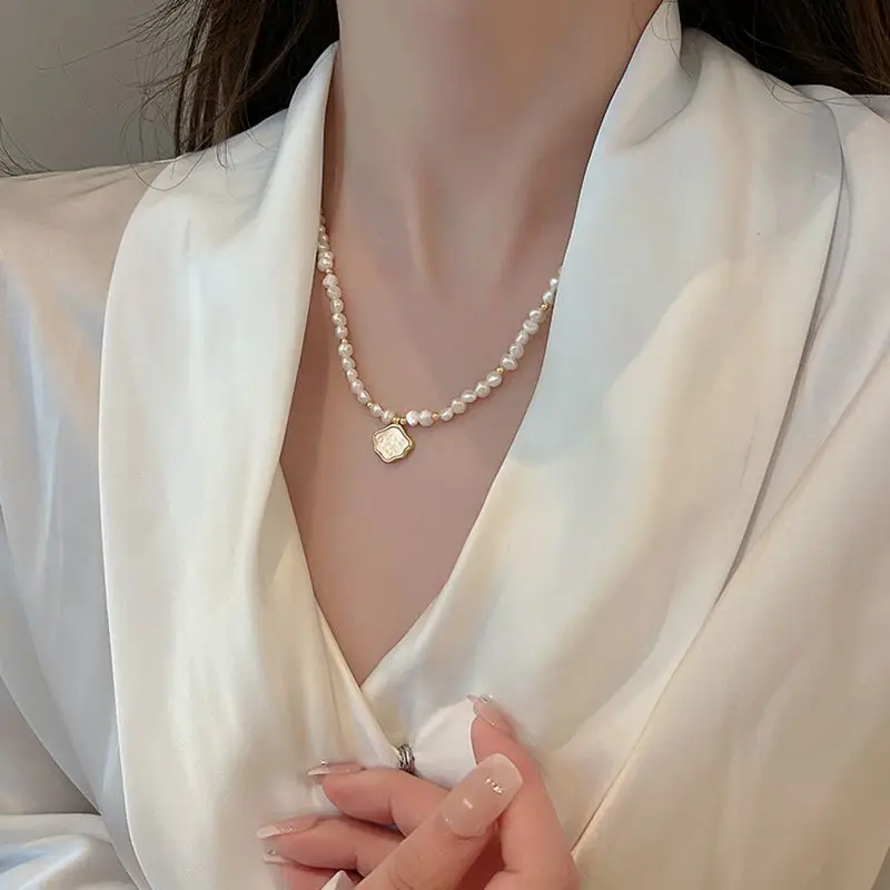 Sweet Cloud Design 100% Natural Baroque Freshwater Pearl 14k Gold Filled Female Pendant Necklace Jewelry For Women Short Chains