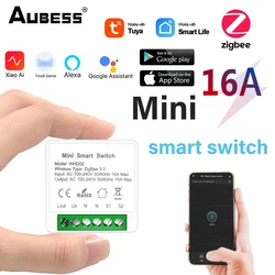 Tuya Zigbee Mini Smart Switch Module 16A Smart Life Timing Smart Home DIY Light Breaker Automation Work With Alexa Google Home