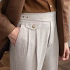 Mr. Deer San Early Autumn Gurkha High Waist Straight Pants Retro Petty High Texture Double Pleated Casual Pants Trendy Men 5