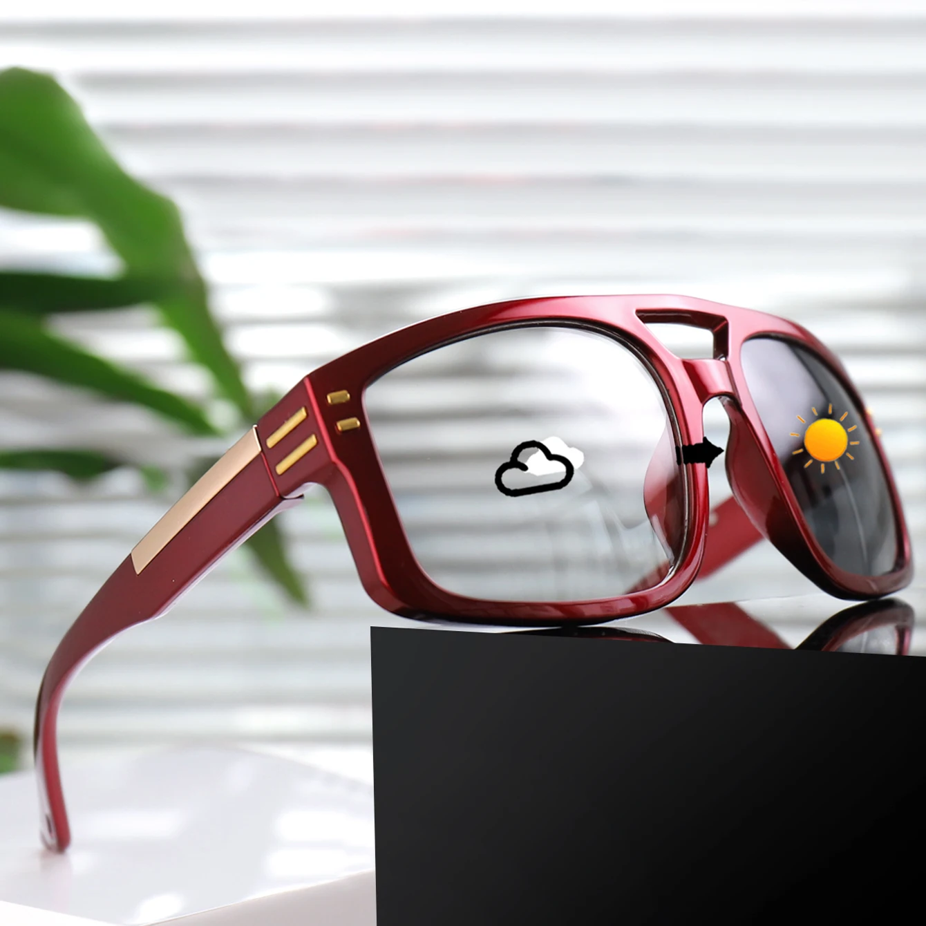 Photochromic Casual Sunglasses Square Windproof Goggles for Men and Women