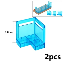 Large Building Blocks Set for Creative Construction: House, Furniture, Wall, Roof, and More (Clear Guardrail 2Pcs)