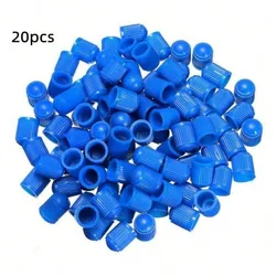 Premium Pack of 20 Tire Valve Dust Caps - Universal Plastic Covers for Cars, Bikes, and Motorcycles (20PCS Blue)