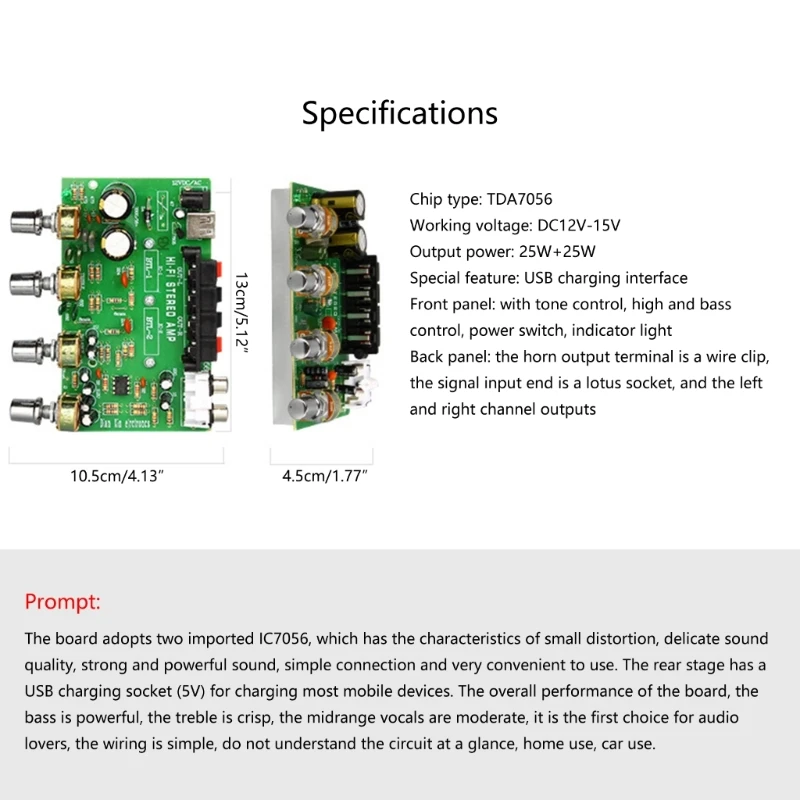 DX0409 Amplifier Board with Powerful Output Upgraded Your Vehicle Audios System 40GF