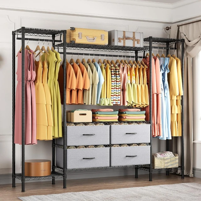 Freestanding Closet Organizer, Heavy Duty Clothes Closet