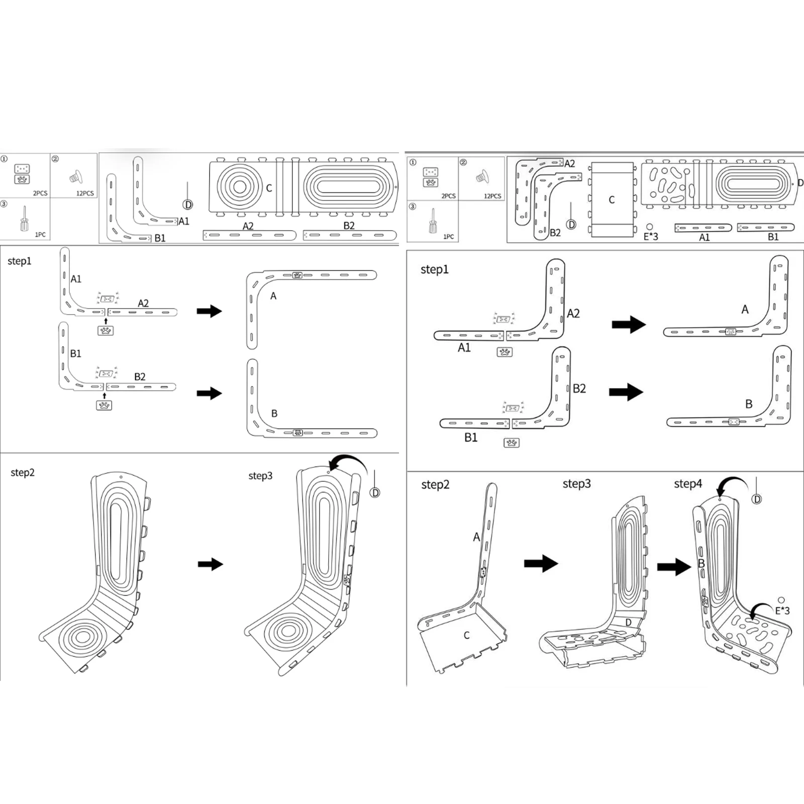 Felt L-Shaped Cat Scratcher with Ball – Wall-Mountable Furniture & Couch Protector
