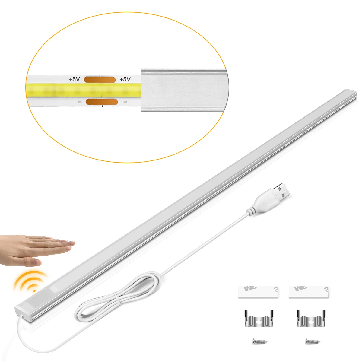 LED Motion Sensor Light Hand Scan On Off Motion Sensor Cabinet Light COB LED Light Bar Night Kitchen USB Table lamp Fathers Day Gifts