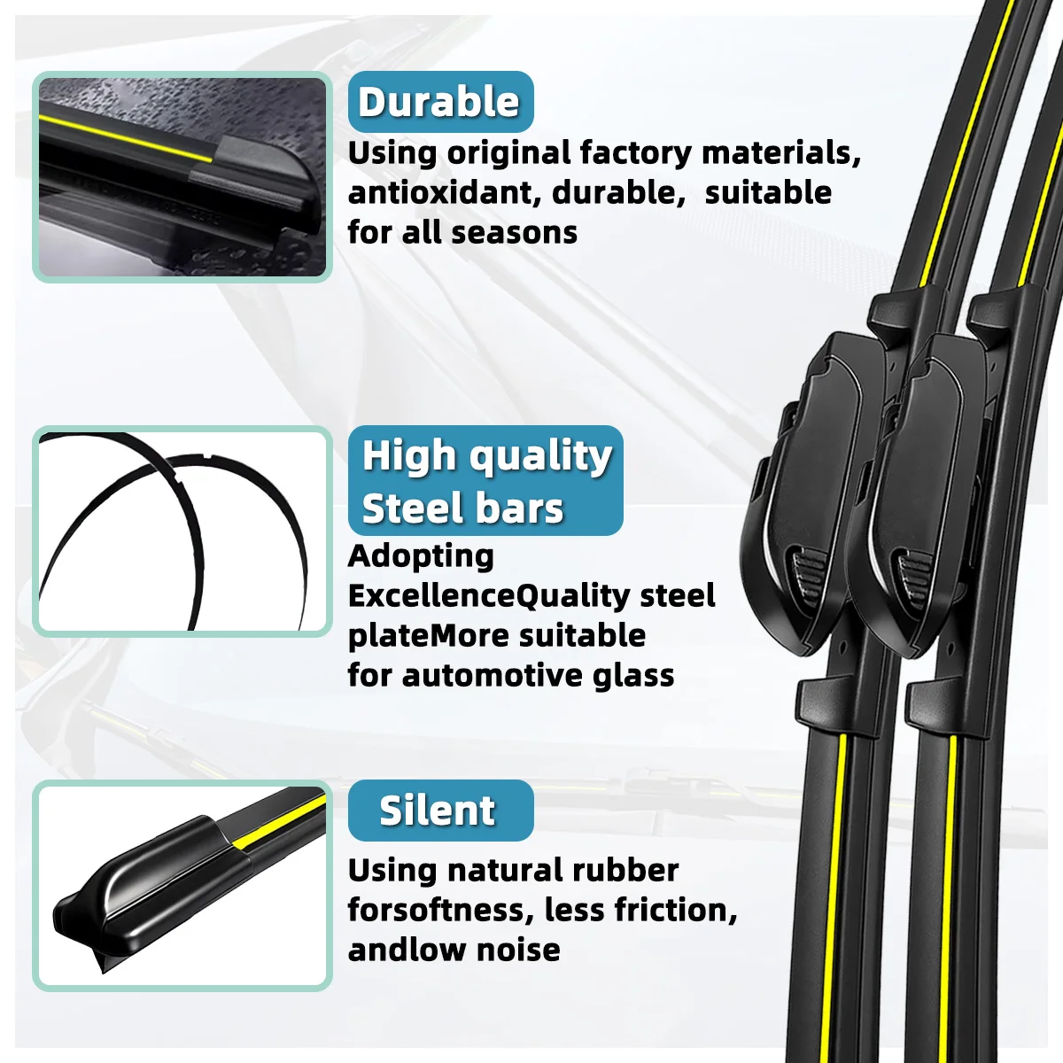 Enhanced High-Definition Silent Durable Windshield Wipers