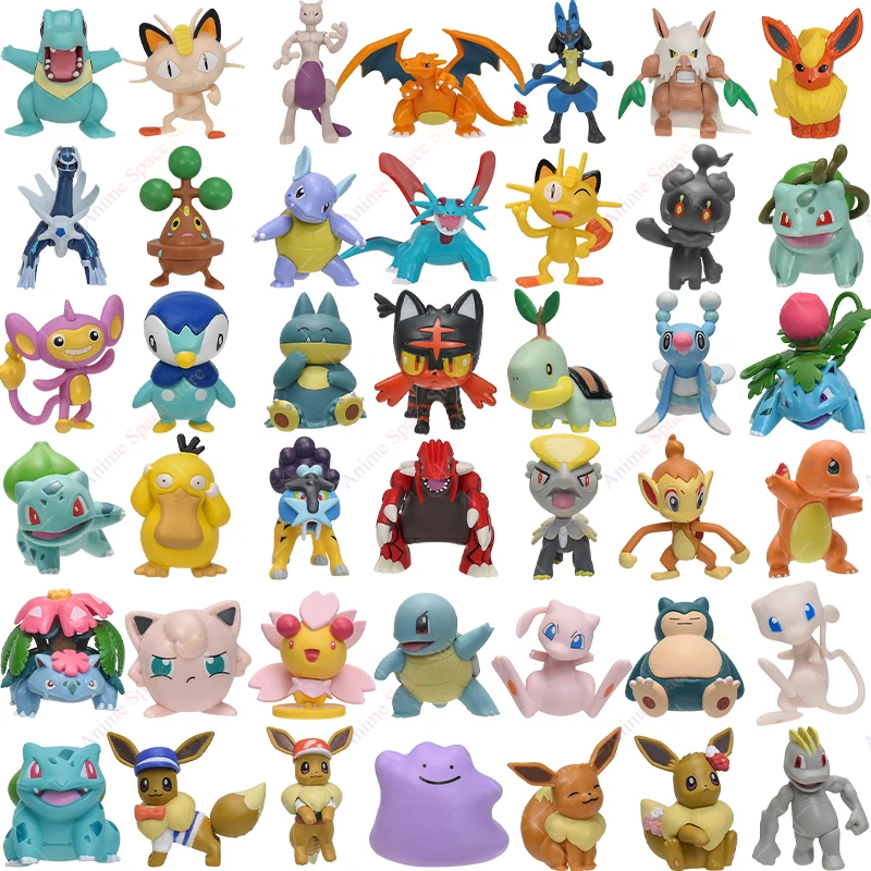

3-7cm 2'' Pokemon Figure Squirtle Charizard Eevee Popplio Piplup Meowth Mewtwo Salamence Litten PVC Anime Action Figure Doll Toy