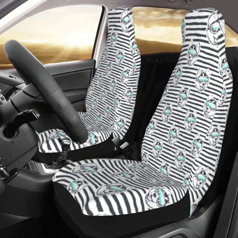 

Skier Husky Watercolor Pattern With Animal Four Seasons Women Cute Dog Auto Seat Cover Polyester Car Styling