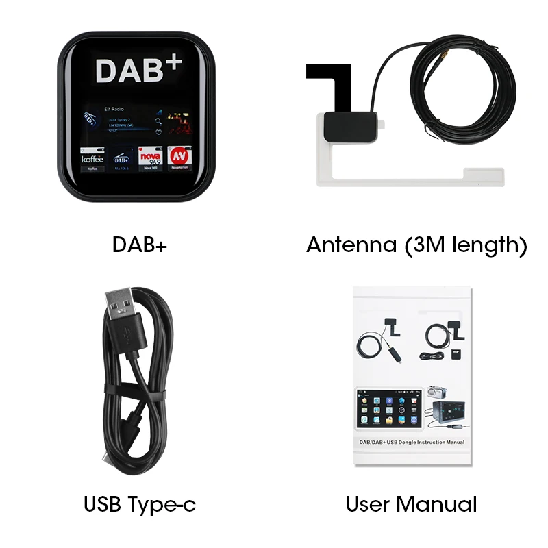 Dab Antenna Srnubi DAB+ Modules USB Adapter Android Car Radio GPS Stereo Receiver Player For European Universal