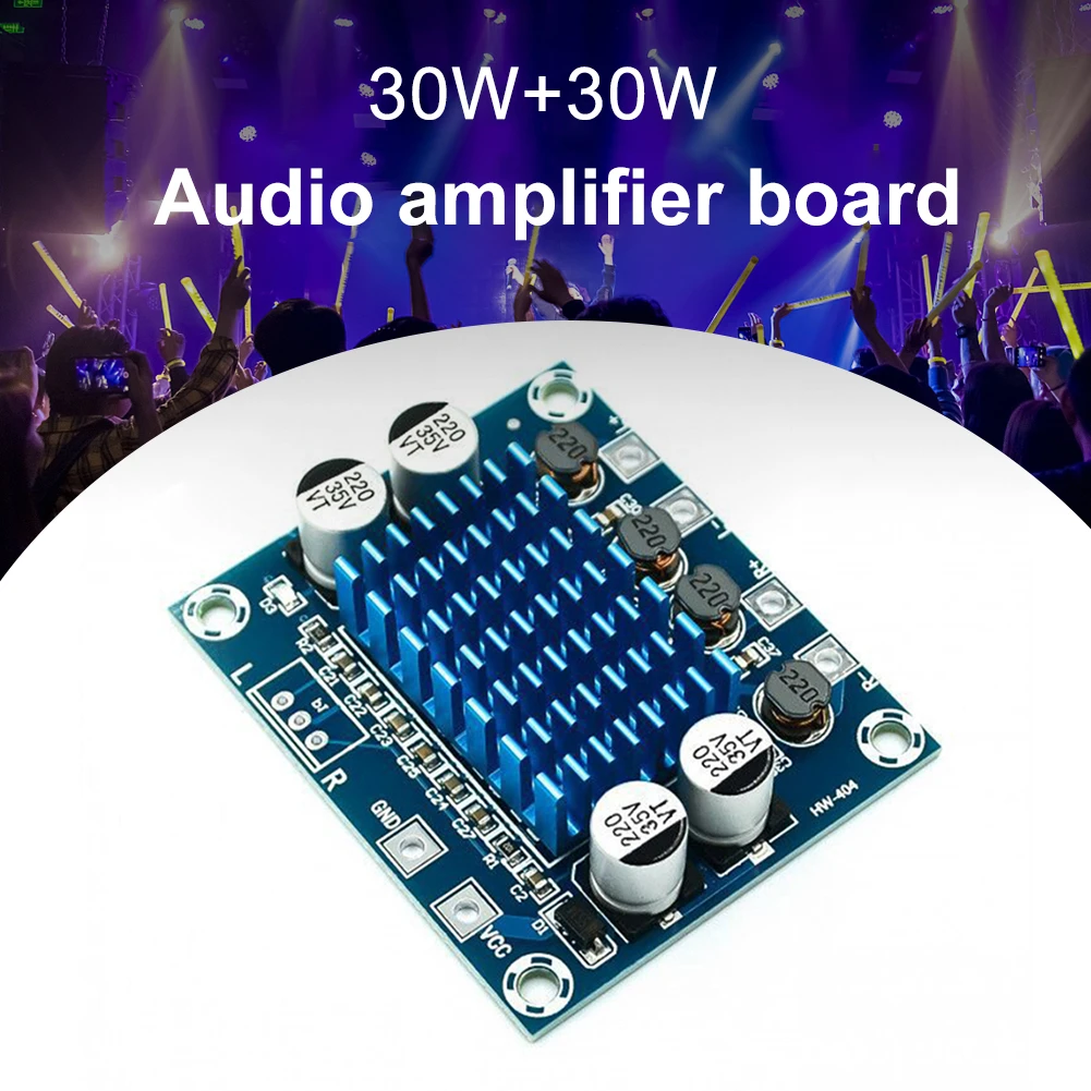 Placa amplificadora HD 100db Snr Mp3, módulo amplificador 30w + 30w, protección contra sobretensión, mayor capacidad de sobrecarga, de protección| | - AliExpress