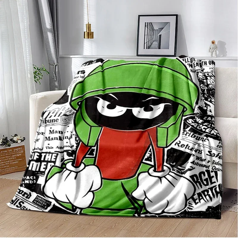 Marvin The Martian Animal Funny Throws Blanket Hiking Picnic Super Soft Quilt Bed Thermal Kawaii Flannel Blanket birthday gift 3