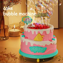 Hot Electric Children Cake Bubble Machine Toy Electric Flashing Music Automatic Machine Bubble Children Girl Toys Birthday Gift