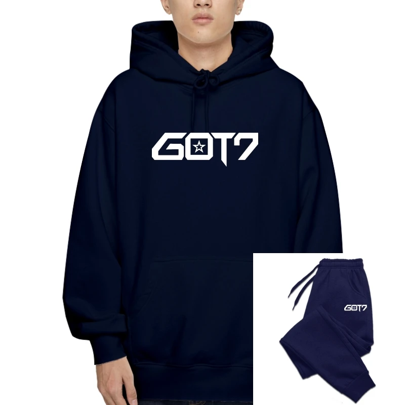 

Kpop Got7 Print T-Pullover Jackson Plus Fleece Warm Pullover Women Men 100% Cotton Casual Summer Hoodiess Fleece Pullover