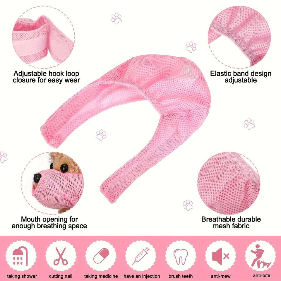 Adjustable Comfortable Cat Muzzle Breathable Mesh, Perfect Grooming Accessory, Safety Protective Mesh Cover, Kitten_voghion.com