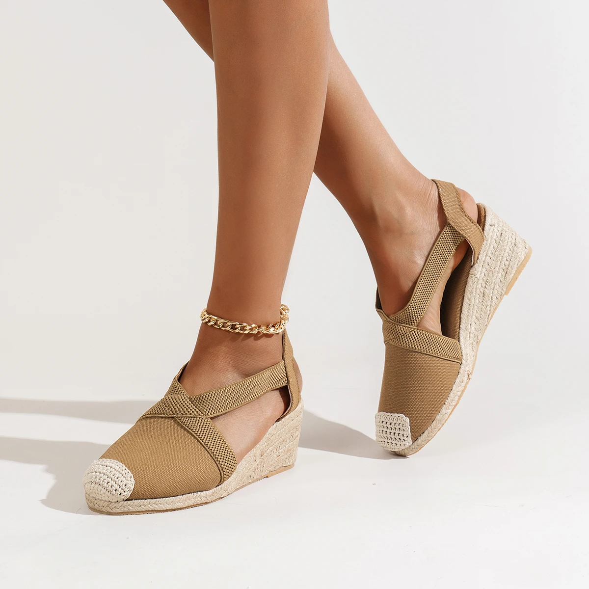 Alpargatas Mujer Cuña Blancas Alpargatas De Tacón Para Mujer - Main Image