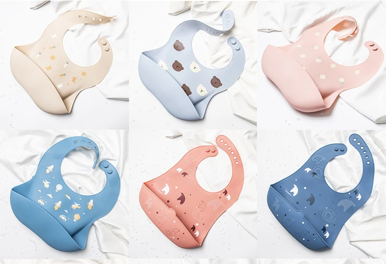 baby accessories Soft Gilding Constellation Waterproof Silicone Baby Bib Gold Plated Cartoon Girl Boy Adjustable Kids Bib Cute Baby Feeding Stuff designer baby accessories