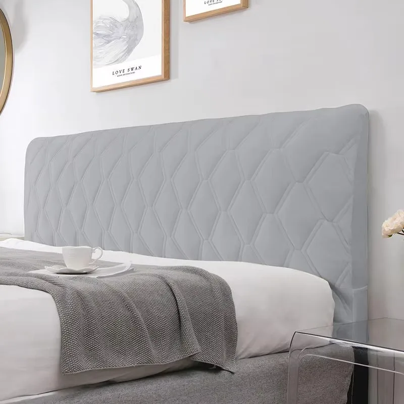 Luxury Velvet Quilted Headboard Cover - Super Soft & Smooth Dust Protector