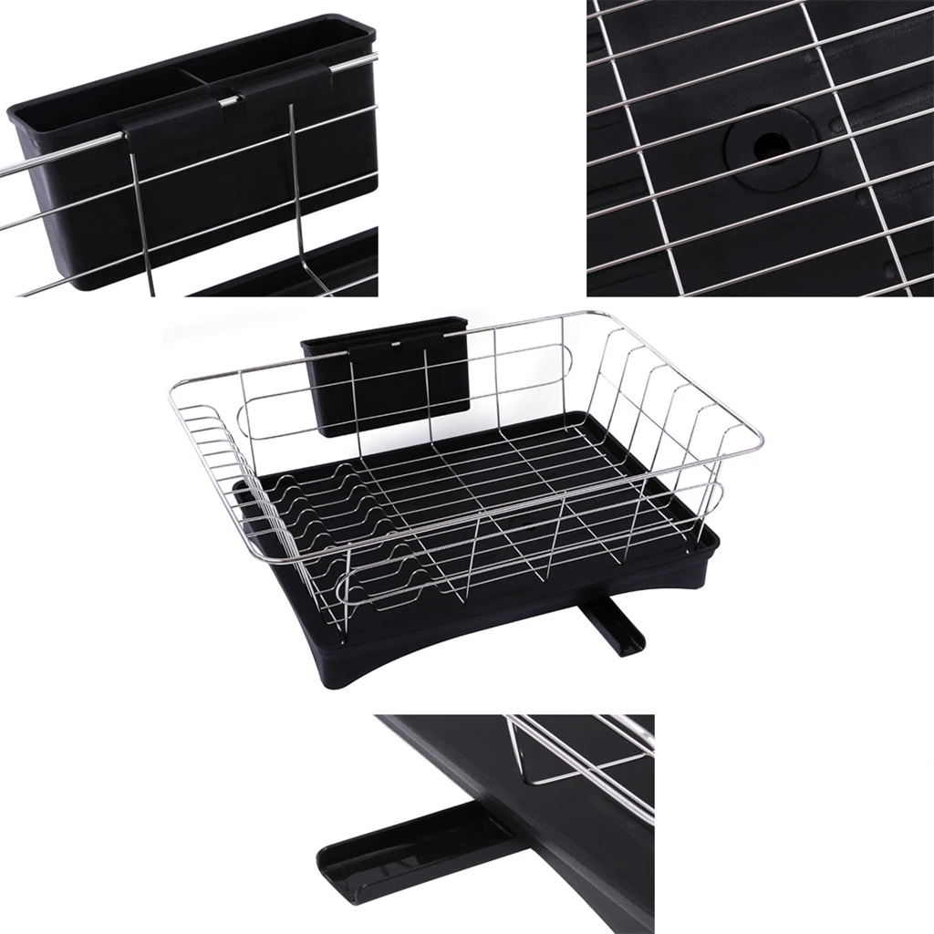 Stainless Steel Dish Drying Rack Counter Top Holder Drainer Tableware Stand