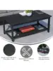Two Tiered Commercial Grade Adirondack Coffee Table - Black Finish Poly Resin Wood - All-Weather - Slatted Shelf Design 5