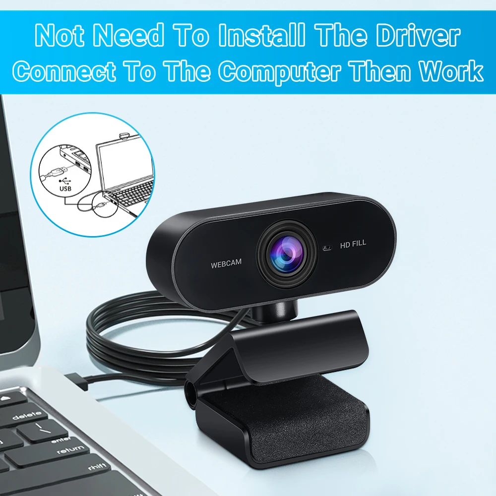 Elecpow HD 1080P Webcam Mini Computer PC Web Camera With Microphone Rotate Camera For Live Broadcast Video Calling Conference