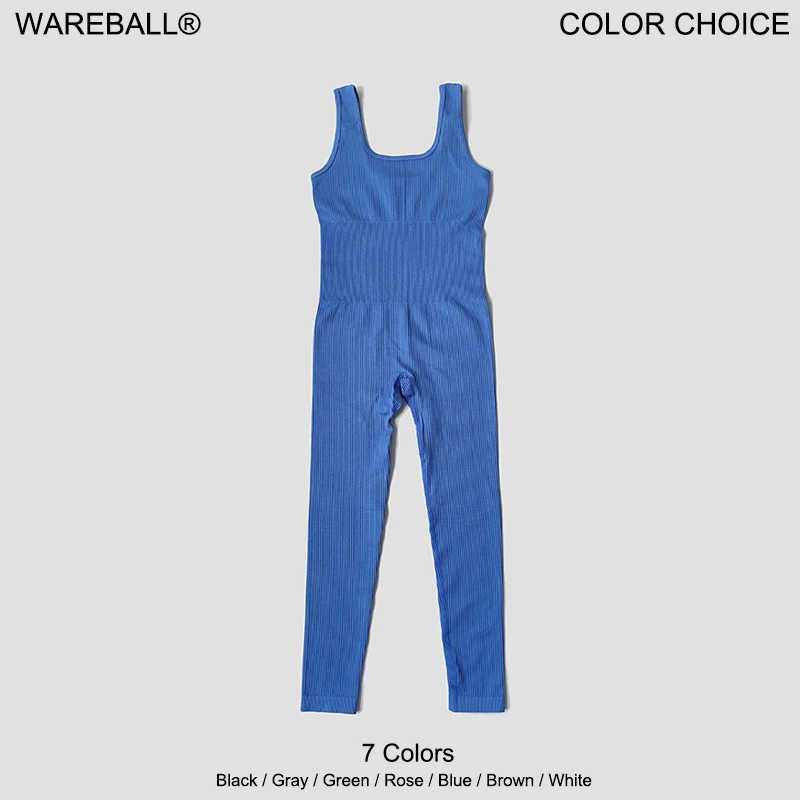 Yoga Set Women's Tracksuit Seamless Jumpsuits Ribbed One Piece Fitness Rompers Sleeveless Sportswear