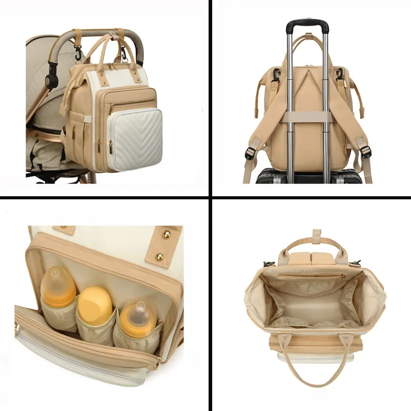 New Fashion Oxford Multi Functional Wear Resistant Insulation Large Capacity Zipper Mommy Bags Backpack for Travel Diaper Bags