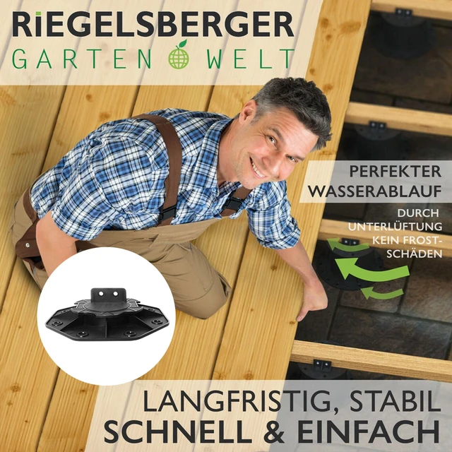 Talapzatcsapágy Terasz Csapágy Magasság-Állítható Lemezcsapágy Fedélzeti Deszkák Wpc Fa Időjárásálló Fagyálló, Könnyen Használható - Image 2