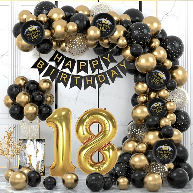 18 30 40 50 60 anni palloncini in lattice di buon compleanno Kit arco in  oro nero Globos decorazione per feste ragazzo ragazza uomo donna  Anniversaire - AliExpress