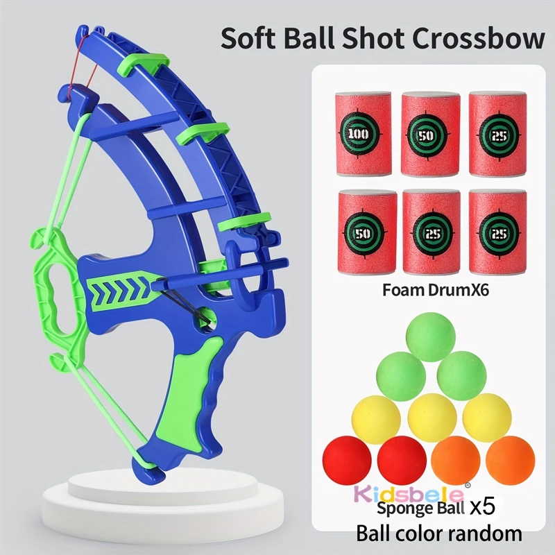 Foam Ball Shooting Toy Bow – Safe Archery Blaster With Soft Balls & Target Cans For Kids Outdoor Indoor Play_voghion.com