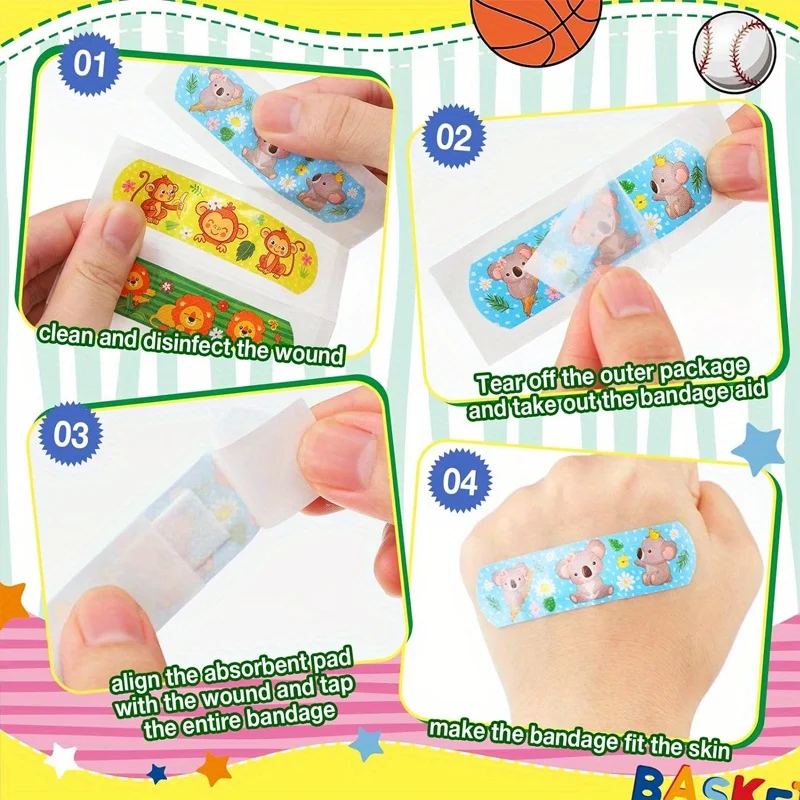 30/50pcs Christmas Elements Bandaid) PE Cartoon Bandages Flexible Adhesive Colorful Cute Bandages Fingertip Breathable Stickers