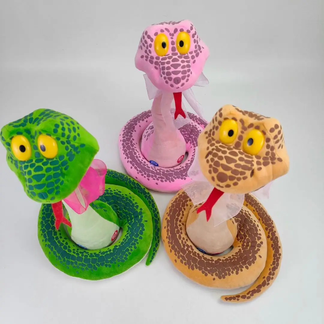 New electric plush toy animal snake recording singing spinning snake children's gift creative New Year zodiac gift