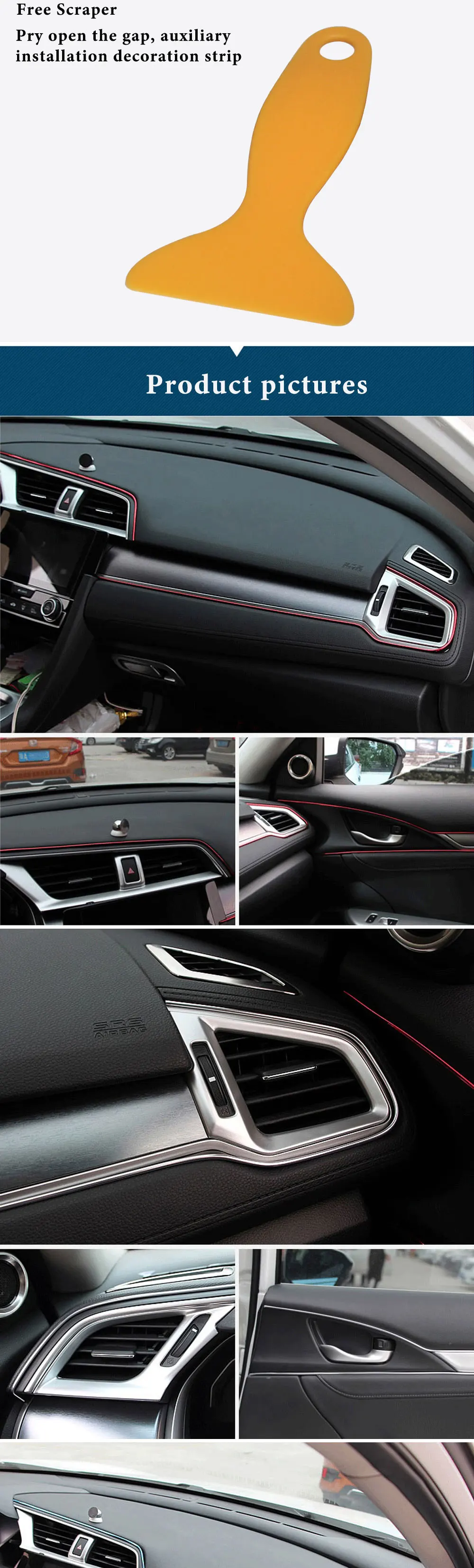 1 stücke Auto Moulding Dekoration Flexible Streifen Universal 5M Innen Auto Leisten Auto Abdeckung Trim Dashboard Tür auto-styling Rot – Detail 2