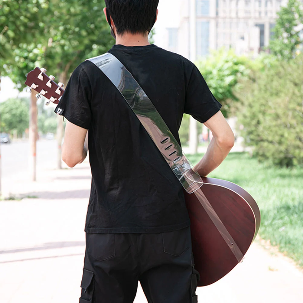 

1Pc Adjustable Simple PC Guitar Strap Comfortable Guitar Strap Gift (Transparent)